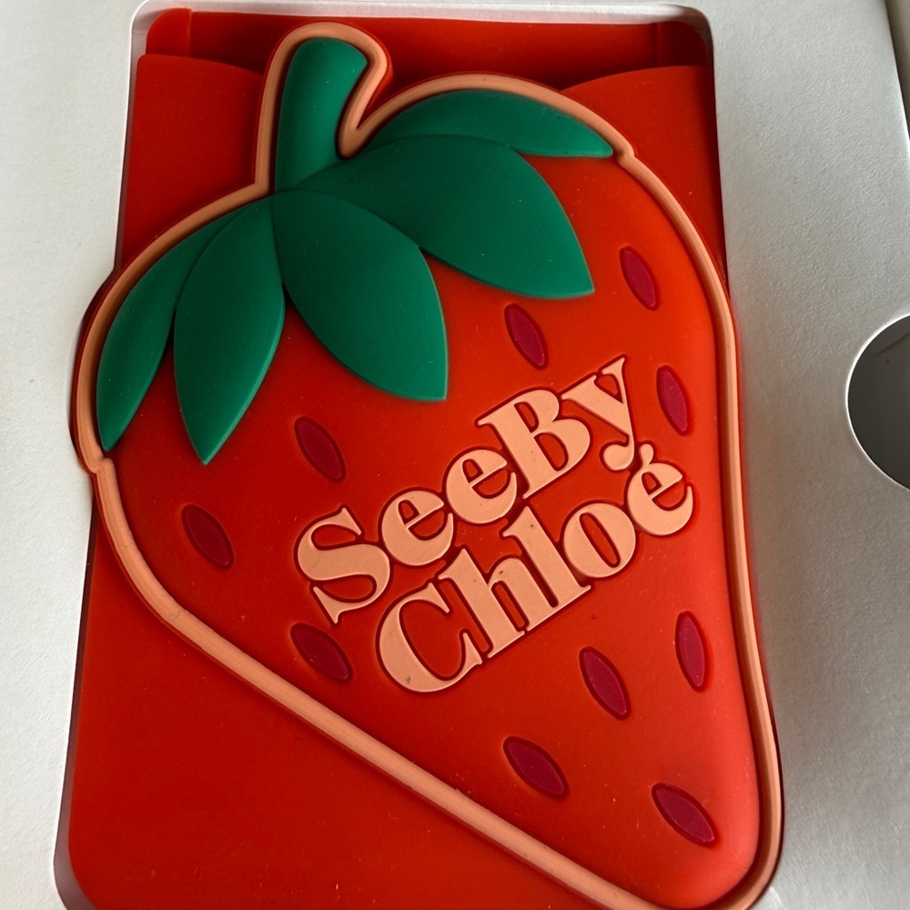 See By Chloé Strawberry Silicone Pouch for Iphone for credit cards